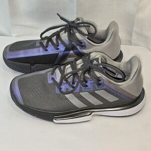 Adidas SoleMatch Bounce FX1742 Womans 7 Grey Four Tennis Sneakers Gray Purple